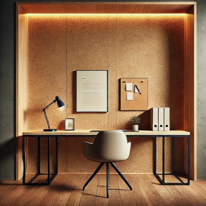 Manton Cork Premium Cork Roll - 4' x 8' x 1/4", 100% Natural Facing Grade Material for Bulletin Boards, Decorative Photo and Message Push Pin Displays - Perfect for Home, School, and Office