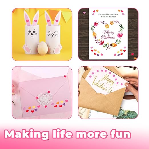 UCEC 5 Pack Metal Handheld Paper Punchers Single-Hole Tag Punch Set, 1/4" Small Hole Puncher Shapes for Crafting with Circle Heart Star Tiny Hole Punch of School Supplies for DIY Craft Tags Ticket