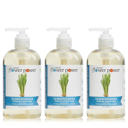 Liquid Hand Soap – Plant-Derived and Bio-Based Formula – Sulfate-Free, pH-Balanced, Vegan 3 Pack – Lemongrass – 3 x 12 oz