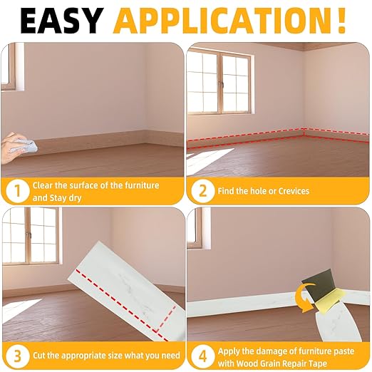 GSCIT Club Wood Grain Repair Tape, 24 inch X 15ft Self Adhesive Marble Grain Repair Patch for Tables, Chairs, Baseboards, Doors, Windows, Floors, Handicraft DIY.