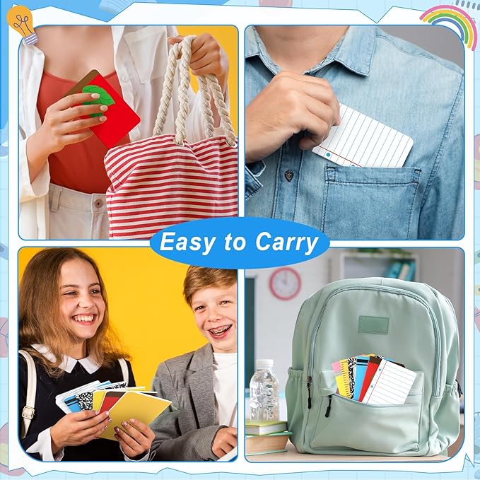 48 Pack Back to School Party Favor Mini Composition Books Small Pocket Size Crayon Pencil Apple Teacher Appreciation Notebooks for Students First Day of School Gift Favors Classroom Prize 5x3 Inch