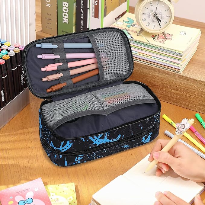 Pencil Cases for kids, Large Capacity Pencil Pouch, Office College School Marker Organizer Case pen for Men Women Adult Teens