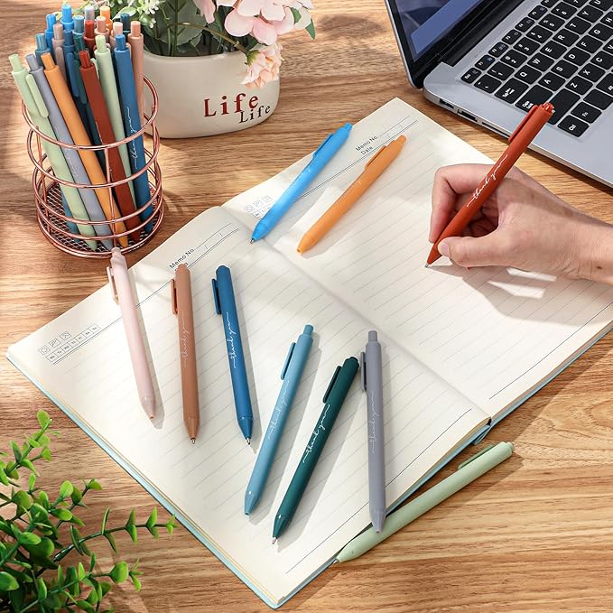 30pcs Thank You Pens Bulk Cute Multicolor Ballpoint Pen for Men Women Server Accessories Employee Holiday Appreciation Gifts for Teacher Office Back to School Party Favor (Morandi)