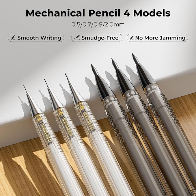 Nicpro 26PCS Art Drawing Supplies Kit, Mechanical Pencils Set 0.5, 0.7, 0.9 & 2mm, 100 Sheets Sketch book, 172PCS Lead Refills, School Supplies Gifts for Artist Adults Teens Girls Boys Kids Sketching