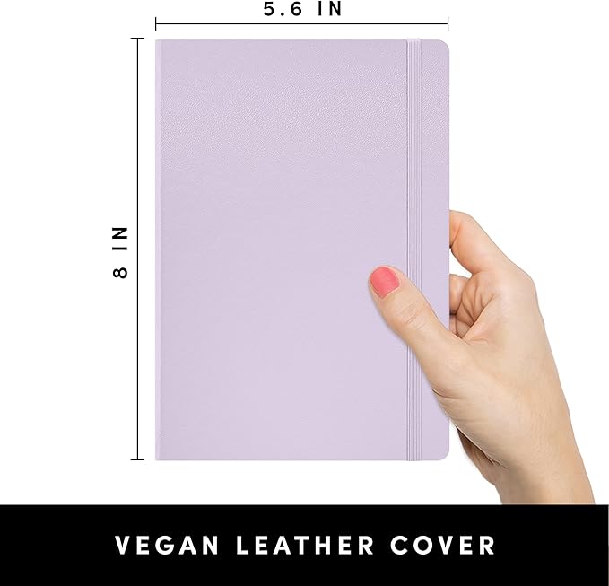 PAPERAGE Graph Paper Journal Notebook, (Lavender), 160 Pages, Medium 5.6 in x 8 in - 100 GSM Thick Paper – Hardcover Grid Notebook for Work or School