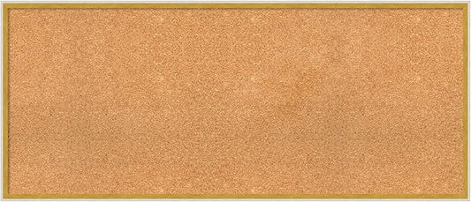 Amanti Art Natural Cork Board for Wall, 21x49 Vision Board with White Frame, Oversize Corkboard Office Decor for Home Organization, Modern Corkboard Pinboard to Display Items for Home Organization in