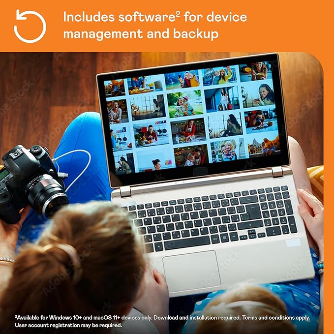 WD 6TB My Passport Portable Hard Drive, Works with USB-C and USB-A, Windows PC, Mac, Chromebook, Gaming Consoles, and Mobile Devices, Backup Software and Password Protection - WDBY3J0060BGY-WESN