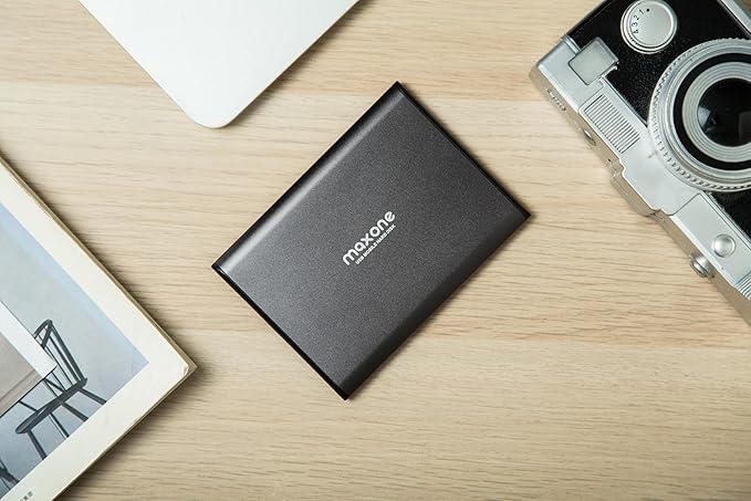 Maxone 320GB Ultra Slim Portable External Hard Drive HDD USB 3.0 Compatible with PC, Laptop - Charcoal Grey