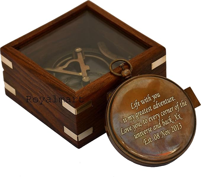 Personalized Compass Gifts, Engraved Custom Sundial Clock, Wedding Gift, Groomsmen Gift, Keepsake, Christmas, Baptism, Graduation, Boy Scouts, Anniversary, Fathers Day, Mothers Day