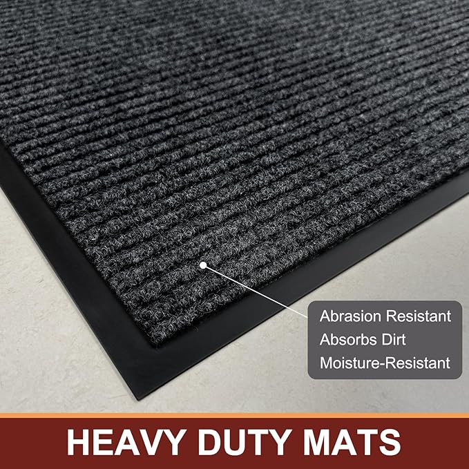 Vicwe Indoor Outdoor Door Mat, 3'x10' Heavy Duty Front Door Mat, Non-Slip Washable Doormats Entrance Mats, Dirt Resistant and Absorbent Doormat, Commercial Outdoor Entrance Floor Mat for Home Office
