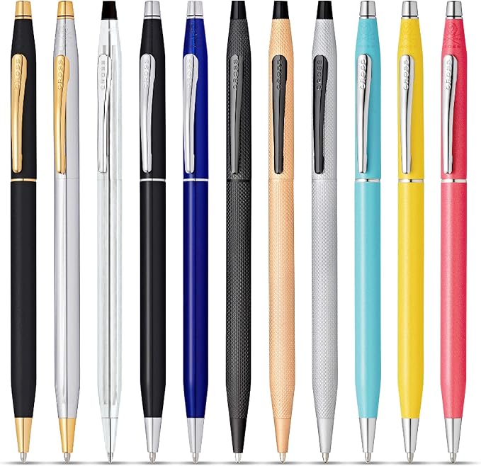 Cross Classic Century Refillable Ballpoint Pen Presented in a Luxury Gift Box - Medium Point, Black Ink, Black Micro-knurl