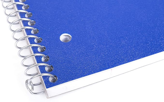 Mintra Office Durable Spiral Notebooks, 1 Subject, (Blue, Wide Ruled 12pk), 100 Sheets, Poly Pocket, Moisture Resistant Cover, School, Office, Business, Professional