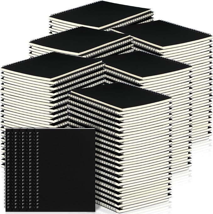 Yahenda Spiral Notebook Bulk A5 Journal Lined 8.3'' x 5.5'' Writing Composition Paper Small Notepad Subject Notebook for Students Office Business Back to School Supplies(Black,180 Pcs)