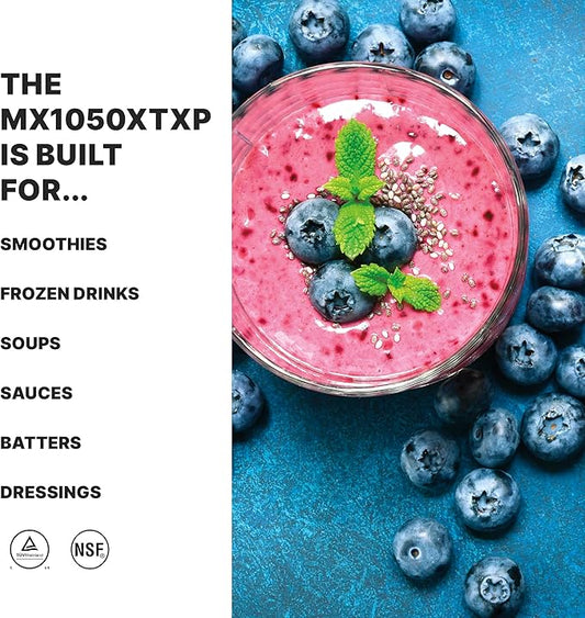 Waring Commercial MX1050XTXP 3.5 HP Blender with Electronic Keypad, Pulse Feature and a 48 oz. BPA Free Copolyester Container, 120V, 5-15 Phase Plug,Black