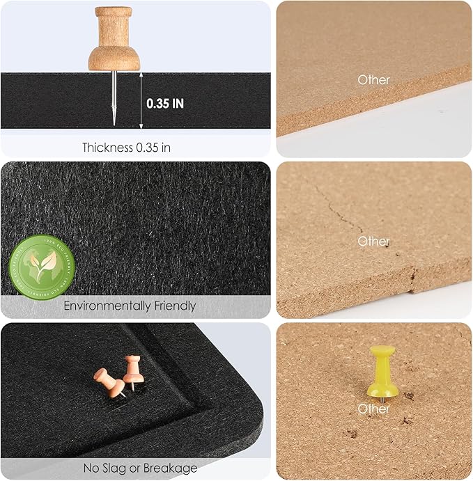 MaxGear Extra Large Bulletin Board 60" x 36", Foldable Felt Board Vision Board Supplies, Cork Board for Office, Home, School, Small Pin Boards for Walls Decorative Display Board Black