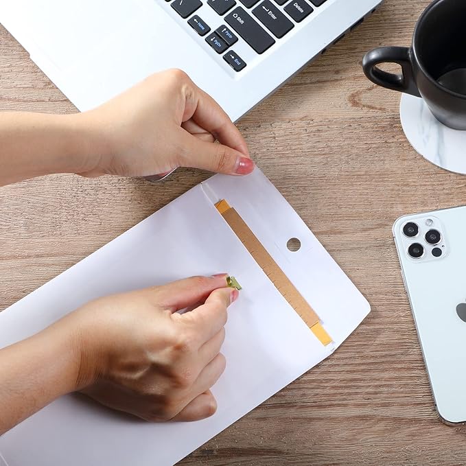 Frienda 4 Sizes Clasp Envelopes Kraft Paper Catalog Clasp Envelope with Closure for Filing, Storing or Mailing Documents, 50 Pieces(5 x 7 In, 6 x 9 In, 9 x 12 In, 10 x 13 In,White)