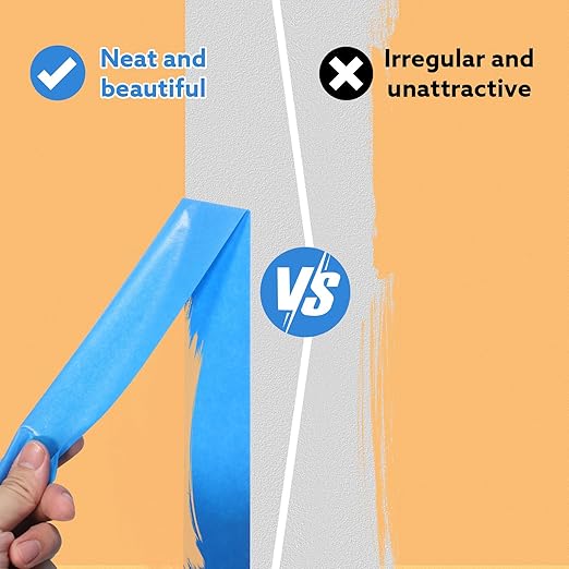 10 Rolls Painters Tape Blue Painters Tape 2 Inch Wide, General Purpose Masking Tape Bulk, 1.89 in x 55 Yd Blue Tape for Wall Painting Home Improvement DIY Crafts, Total 550 Yards