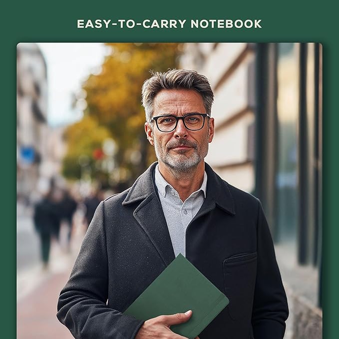 BEECHMORE BOOKS Lined Journal Notebook, 5.8 x 8.3 inch, A5 160 Lined Pages, Hardcover Leather Journals for Women, Men, Writing and Notebooks for Work - 120 GSM Thick Paper, Gifts Box Included