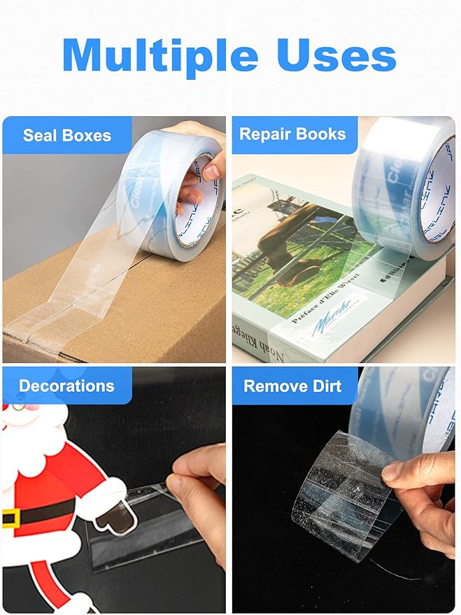 JARLINK Clearer Packing Tape 24 Rolls, Heavy Duty Packaging Tape for Shipping Packaging Moving Sealing, 2.7mil Thick, 1.88 inches Wide, 60 Yards Per Roll, 1440 Total Yards