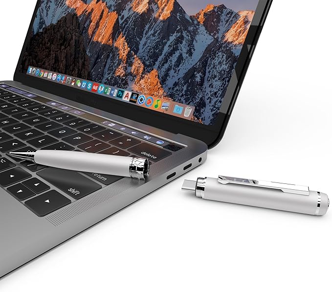 3 in1Luxury Rollerball Pen,USB-C,USB Flash Drive,with Pen Design, with Smooth Writing, Medium Point Black Ink,Portable Memory Stick, Compatible with Laptop,Smartphones (Silver, 64, GB)