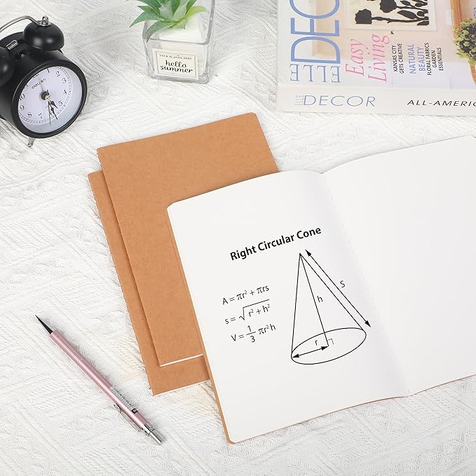 24 Pack Blank Kraft Notebooks, 8.3x5.5 Inches A5 Small Journals Bulk Blank Notebooks 80 Gsm Unlined with 60 Pages A5 Subject Notebooks Traveler Journal Set for Adult Students Back to School Supplies