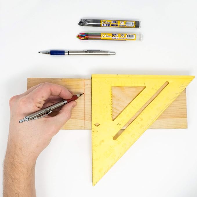 June Gold 36 Blue (Azure #130) Colored 2.0 mm Lead Refills, Bold Thickness for Heavy Use, Break Resistant with a Convenient Dispenser