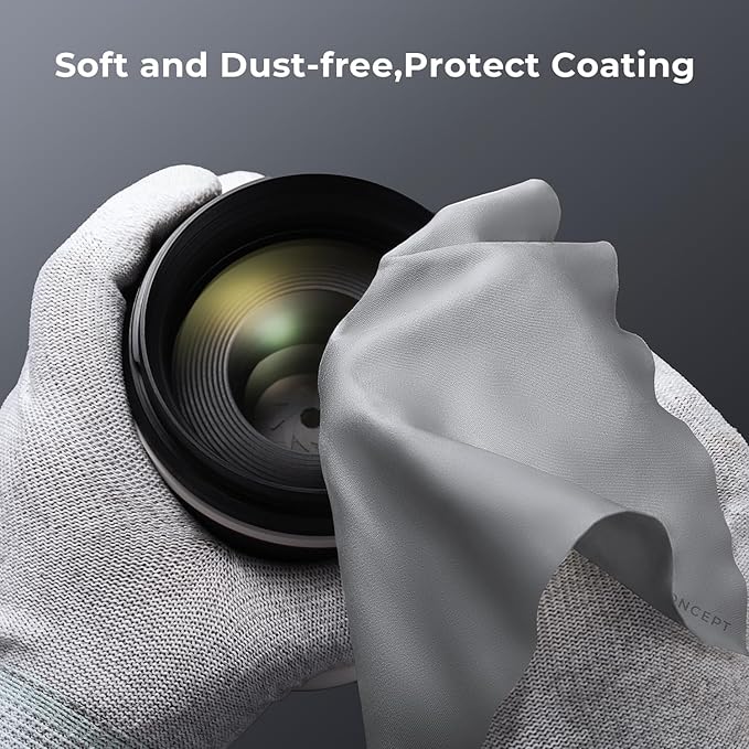 K&F Concept 20 Pack Microfiber Cleaning Cloths - Lens Cleaning Cloth for Cleaning Camera Lenses, Glasses, Screens, Cameras, Eyeglasses, LCD TV Screens, Tablets Washable