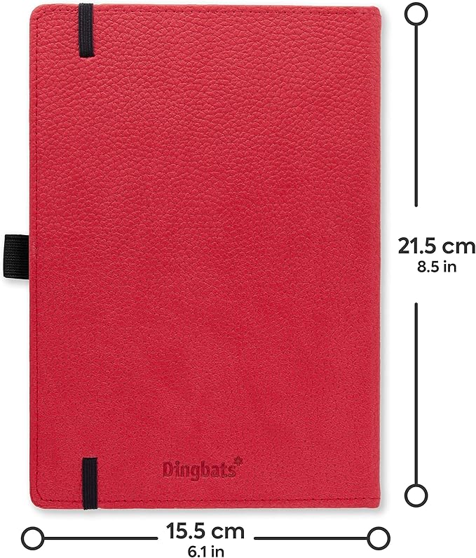 Dingbats* Wildlife Plain Journal Notebook A5 - Vegan Leather Hardcover - Ideal for Work, Travel, Writing - with Pocket, Elastic Closure & Bookmark