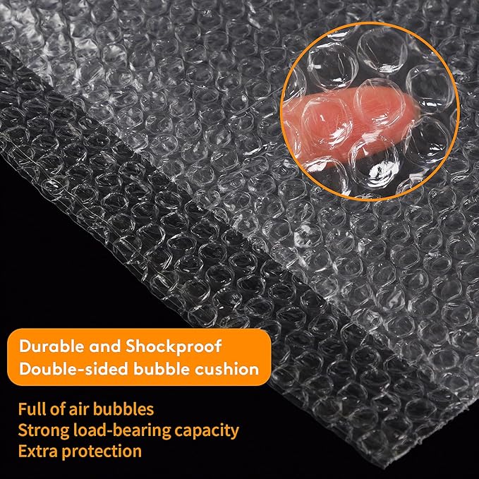 100PCS Clear Bubble Pouches Wrap Bags, 8 x 12 Inch Bubble Out Bag Pouch for Packing & Shipping, Double Layer Bubble Cushion Wrap Bags Protective Bubble Pouches Bags for Moving and Storage