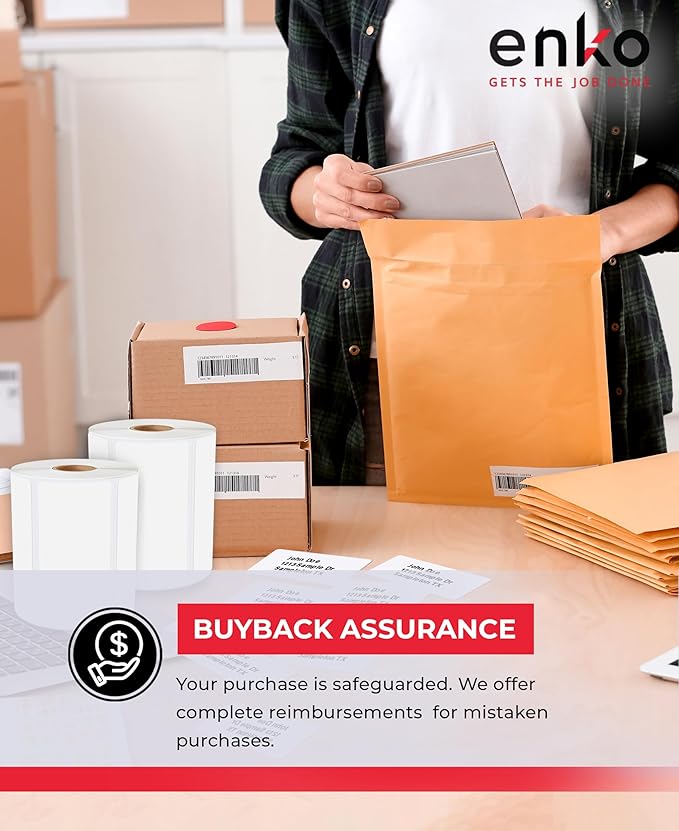 enKo Compatible for Dymo 30336 Labels (1" x 2-1/8") - 24 Rolls | 12,000 Labels for Dymo LabelWriter 450 Turbo Printer and 4XL - Blank White Direct Thermal Address, Shipping and Barcode Labels
