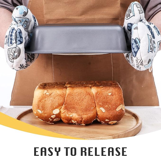 HONGBAKE 6 Pack Bread Pan 1 Lb, 8.5 x 4.5 Inch Loaf Pans for Baking Bread, Nonstick Meatloaf Pan with Wide Grips, Banana Bread Tin for Homemade Bread, Grey