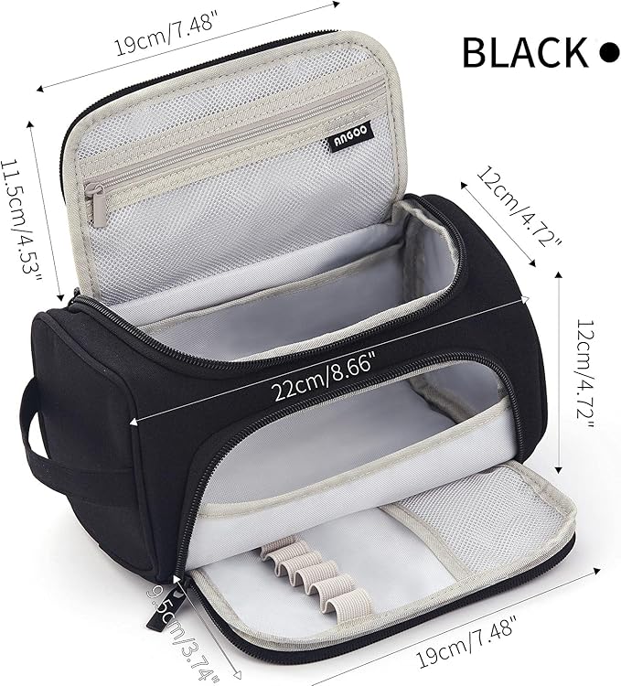 HVOMO Big Capacity Pencil Case High Large Storage Pouch Marker Pen Case Travel Simple Stationery Bag School College Office Organizer for Teens Girls Adults Student(Black)