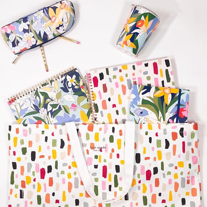kate spade new york Large College Ruled Notebook, Top Spiral Notebook with 160 Pages, 11.75" x 8.5" Writing Pad, Paint by Numbers