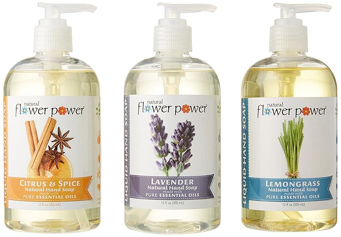 Liquid Hand Soap – Plant-Derived and Bio-Based Formula – Sulfate-Free, pH-Balanced, Vegan – Variety Pack: Lavender + Lemongrass + Peppermint & Lemon – 3 x 12 oz