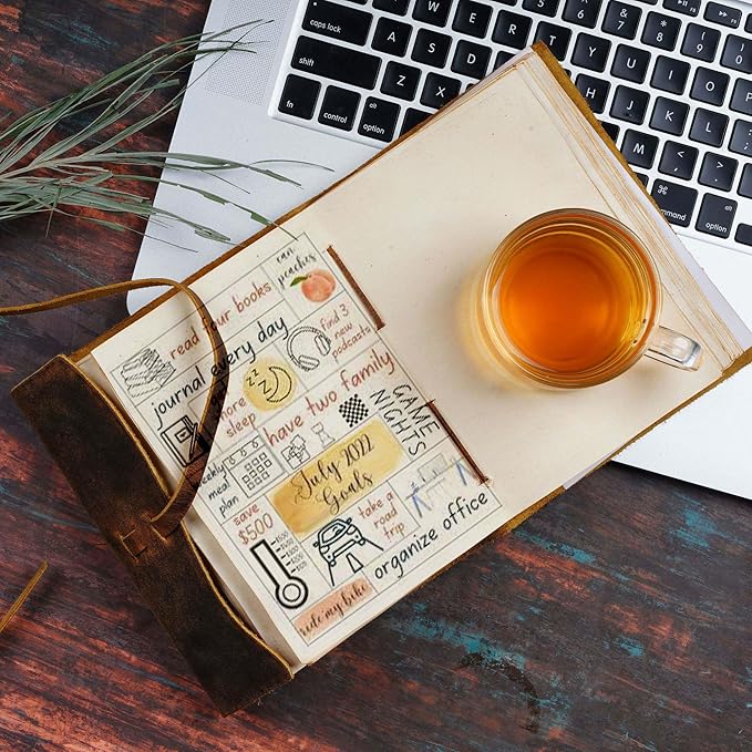 LEATHER VILLAGE Leather Bound Journal - Rustic Brown, 11.5"X8.50", 220 Pages - Vintage Blank Paper Diary for Writing, Drawing, Sketchbook, and Travel Notebook - Ideal for Women and Men
