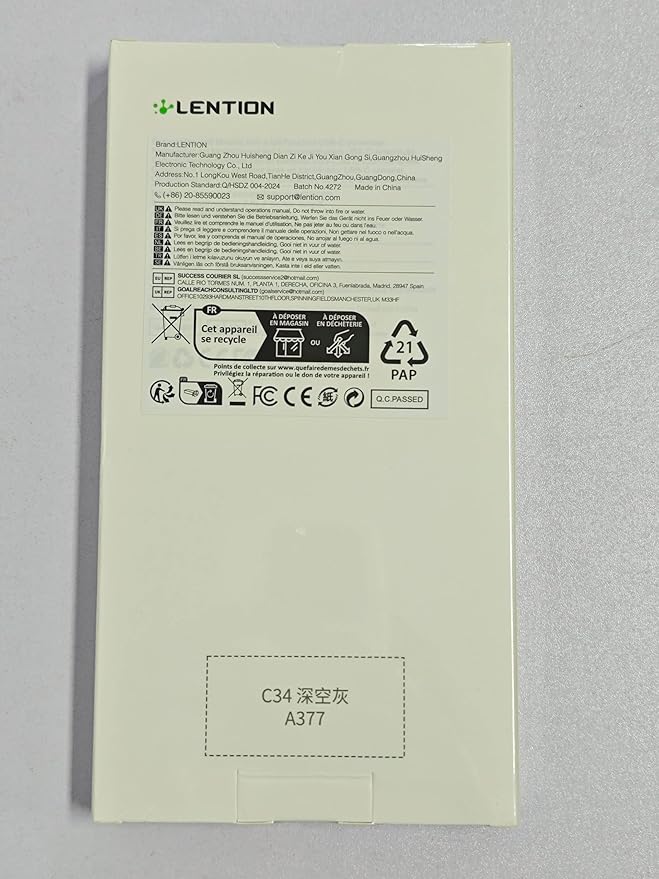 LENTION 3.3FT Long Cable USB C Hub with 4K HDMI, 2 USB 3.0, Card Reader, Aux, Type C Data/Charging Compatible 2024-2016 MacBook Pro, Mac Air/Surface, More, Stable Driver Adapter (CB-C37, Space Gray)