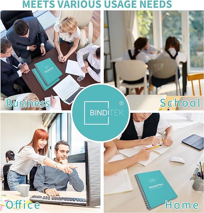 Binditek 50 Pack Plastic Spiral Binding Coils, 25mm(1"), 215 Sheet Capacity, 4:1 Pitch, Black, 48 Loops, for Letter Size, for Students and Coworkers
