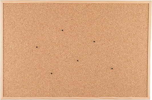 Go4Cork Framed Cork Bulletin Board - 35.4”x 23.6” | Premium Double-Sided Pine Frame Eco Cork Memoboard | Office, Home & Classroom Organization Decor | Pushpins & Set Up Accessories Included