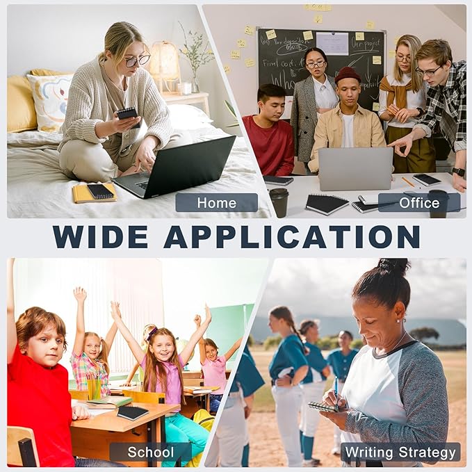 Tenceur 100 Pcs Pocket Notebook Bulk Small 3x5 Inch Spiral Notepads Mini Top Bound Notebook with Lined 120 Pages Ruled Memo Pads for Office College Nurse Essentials Back to School Gift (Black)