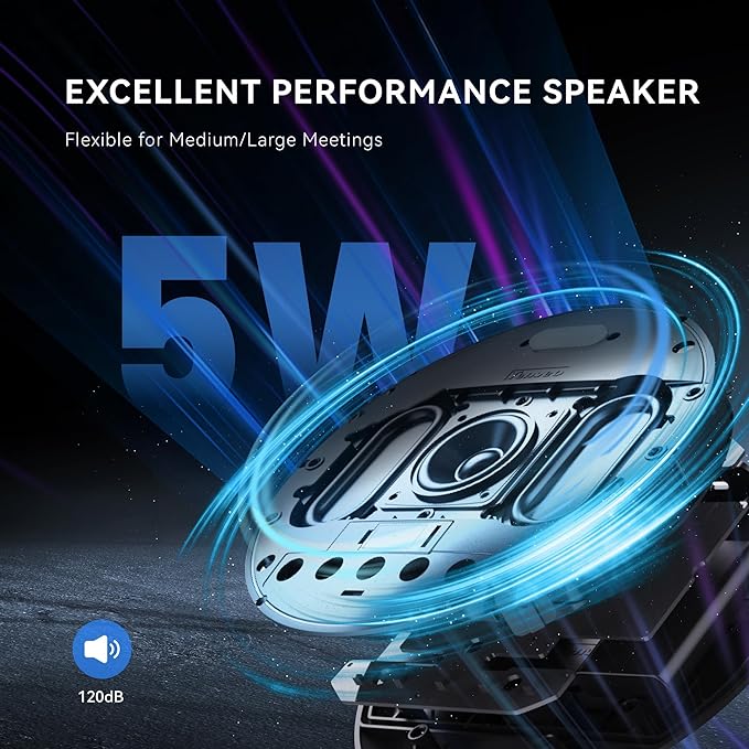 Tenveo MagiCall-EX Bluetooth Conference Speakerphone, Daisy Chain/Use Alone up to 30 attendees, Bluetooth/Wireless/USB Microphone, 360°Voice Pickup Noise Cancelling for Conference Call Large Meeting