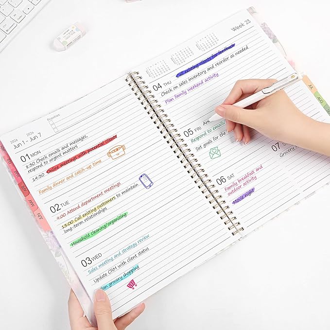 Planner 2026, 8.5" x 11" Monthly & Weekly Planner with Tabs, JAN - DEC 2026, Goal Setting & Time Management Organizer for Professionals & Students