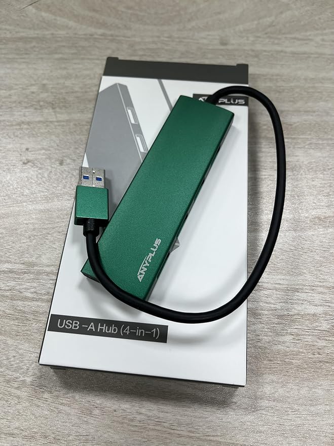 USB Hub, USB 3.0 Hub Aluminum Alloy Ultra Slim USB Splitter, Portable 4 Port USB Extender, USB Hub for Laptop, PC, MacBook, iMac, Surface Pro, Mac Pro, Flash Drive, XPS 【Green】