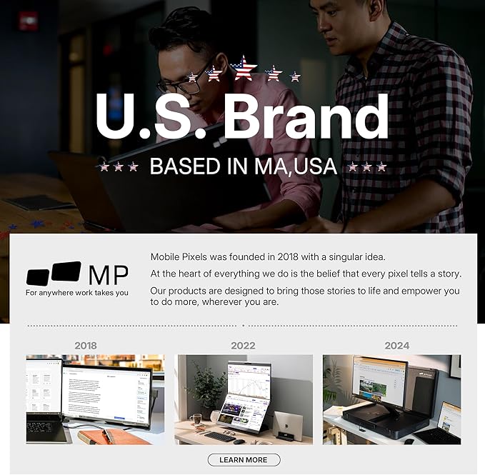 New Mobile Pixels Duex Max DS Portable Monitor, 14.1" FHD 1080P IPS Ultra Slim Laptop Screen Extender, USB A/USB C/HDMI Plug and Play Laptop Monitor, Windows/Mac/Android/Switch Compatible