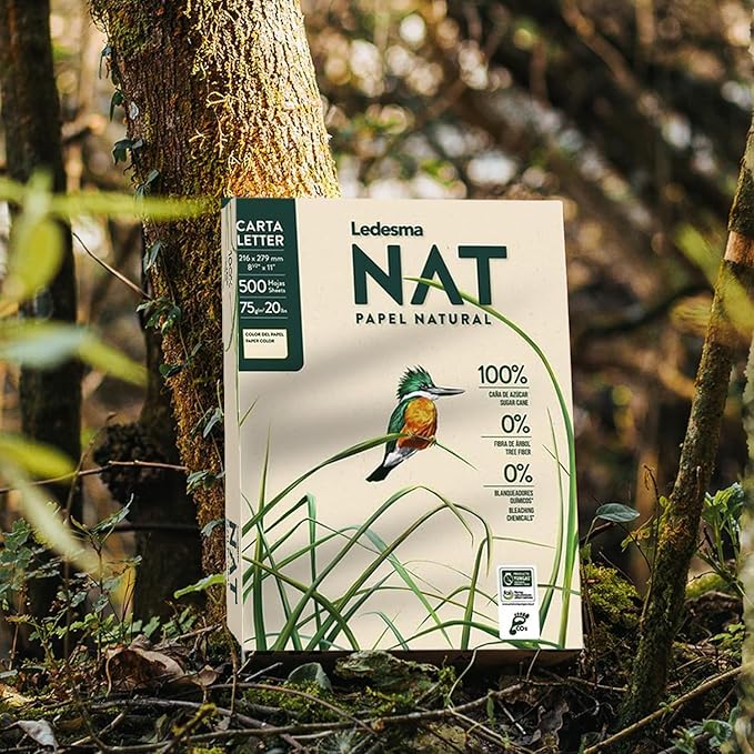 Letter Size 8.5"x11" Sugarcane Pulp Printer Paper - 75 GSM, Unbleached Paper Multipurpose Copy Printer Paper - for All Office & Photocopy Printers, Designs, Crafts (5 Ream)