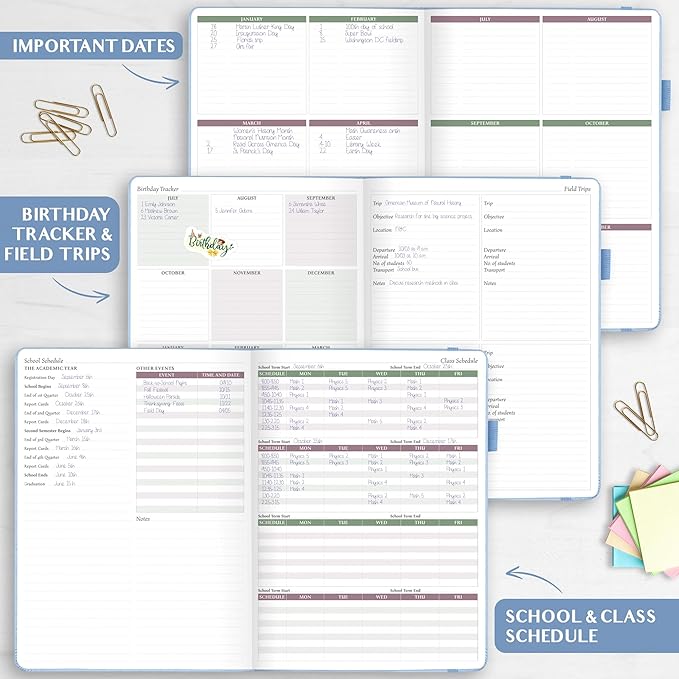 Legend Teacher Planner – Undated Lesson Plan Book for Teachers with Weekly & Monthly Calendars - Classroom Organization & School Year Planner – 8.5”x11.5” Hardcover (Periwinkle)