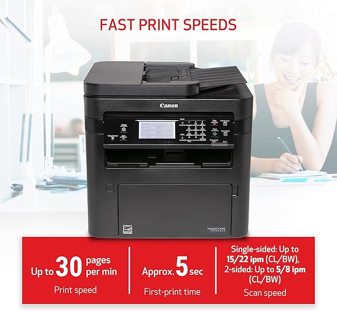 Canon imageCLASS MF269dw II - Monochrome, Duplex Wireless Laser Printer, All-in-One with Scanner, Copier, Fax, Auto Document Feeder, Mobile Ready, 30 PPM, Black