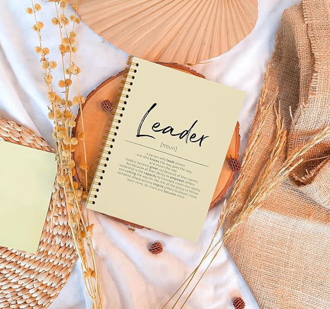 OXW Thank You Gifts for Leader, Meeting Notebook for Work, Appreciation Gift for Mentor Boss Manager, Office Supplies Leadership Gifts, Cream College Ruled Hardcover Spiral Notebook 5.5 x 8.3