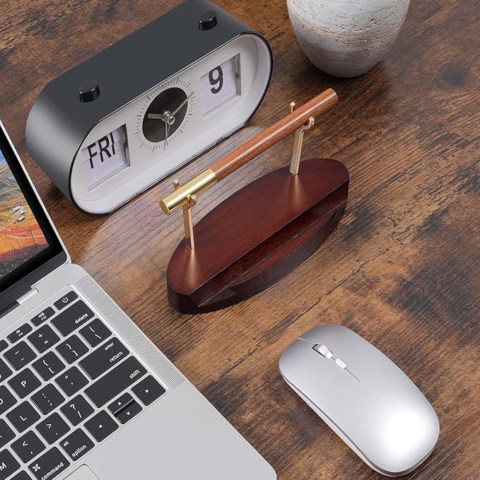 Pen Holder Desk Organizers and Accessories Desk Decor ,Exquisite Wooden Pen Holder ,with a Cool Pen and Two Refills for Office and Home (Style B)