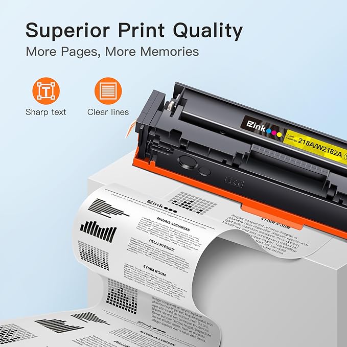 E-Z Ink 218X with Chip Compatible for HP 218X Toner Cartridges 4 Pack 218A Toner for HP Color Laserjet pro MFP 3301fdw Toner 3301cdw 3201dw 3301sdw Printer Ink Set W2180A W2180X (BCMY) 