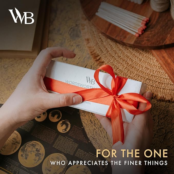Wordsworth and Black Ballpoint Pen Set - Stunning Luxury Pen Bamboo Rosewood Gold Finish, Refillable, Best Ball Pen for Men & Women, Black Ink Refill, Elegant, Point Pen